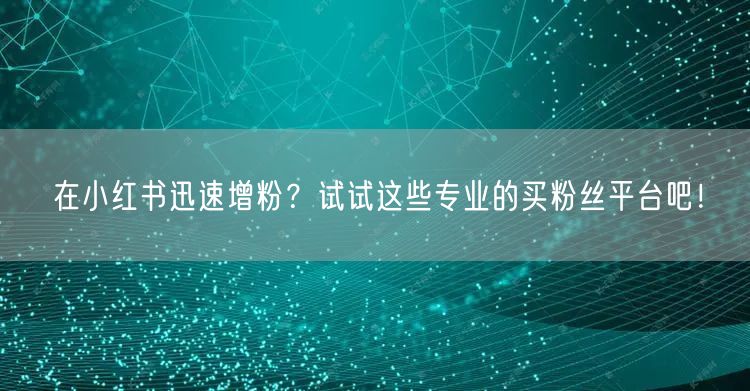 在小红书迅速增粉？试试这些专业的买粉丝平台吧！