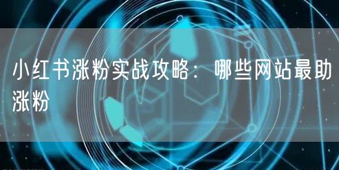 小红书涨粉实战攻略：哪些网站最助涨粉