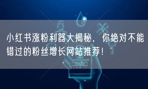 小红书涨粉利器大揭秘,你绝对不能错过的粉丝增长网站推荐!
